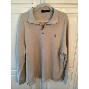 Polo Ralph Lauren Men’s 1/4 Zip Pullover Sz XLT Long Sleeve Ivory